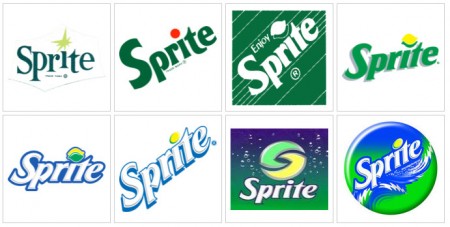 Логотипи Sprite в різні періоди розвитку компанії