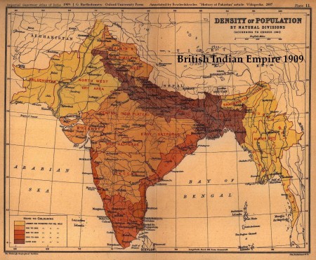 Мапа територій Індії, що належали Британській Імперії - discover.in.ua