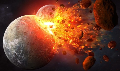 Зіткнення Місяця з планетою, можливо, відіграло певну роль у тектоніці земних плит