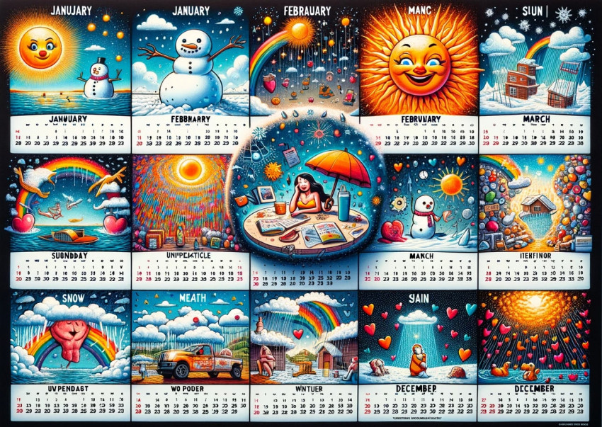 Креативний календар з жартівливими прогнозами на кожен місяць