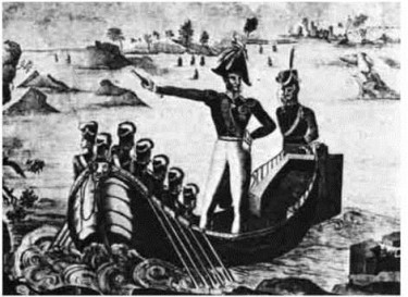 Йосип Гладкий перевозить царя Миколу І через Дунай