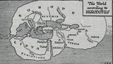 Карта відомого світу за уявленням Геродота