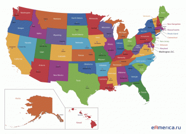 Мапа штатів США