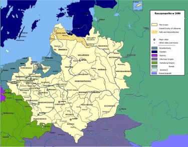 Розподіл території відповідно до Корсунських статей (карта)